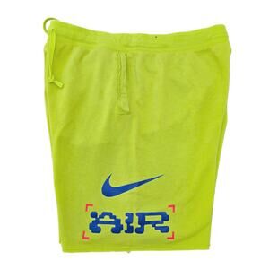 Neon Yellow/Green Nike AIR Shorts Size XL Graphic Print Drawstring Gym Pockets